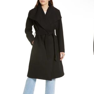 Chic Black Wrap Styled Coat
